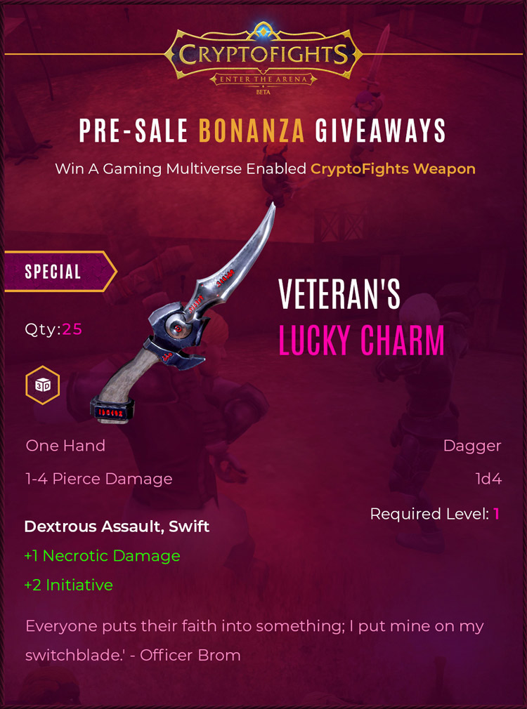 CryptoFights presale 'Bonanza' giveaways