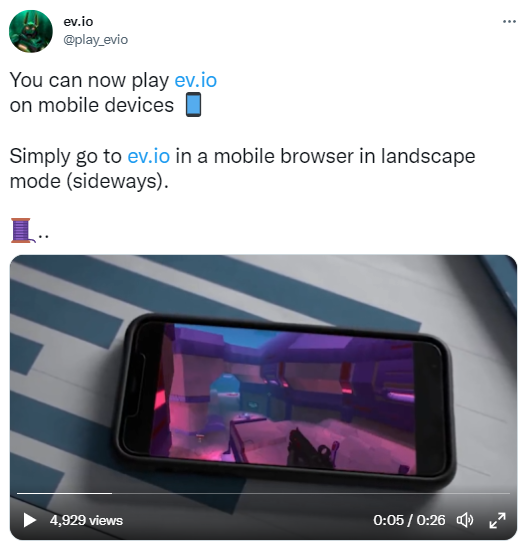 Blockchain shooter ev.io is now playable on mobile