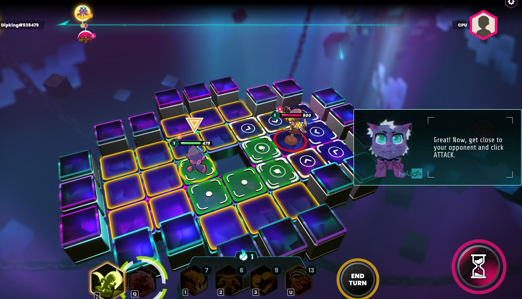 Aurory is a universe of interrelated games and collectables - this is its Tactics tutorial level.